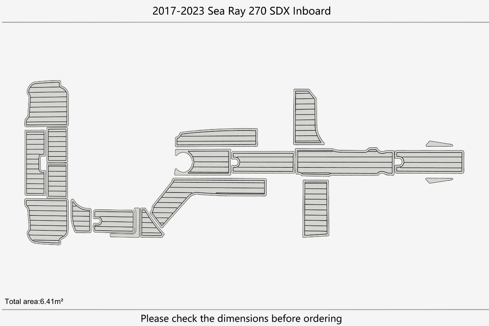 2015-2017 Sea Ray 270 sundeck Inboard Cockpit Swim platform 1/4"6mm EVA floor