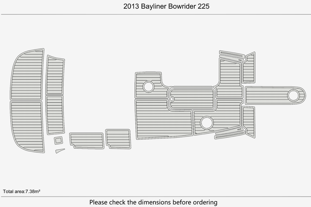 2013 Bayliner 225 Bowrider Anti-slip mat Custom EVA marine deck flooring