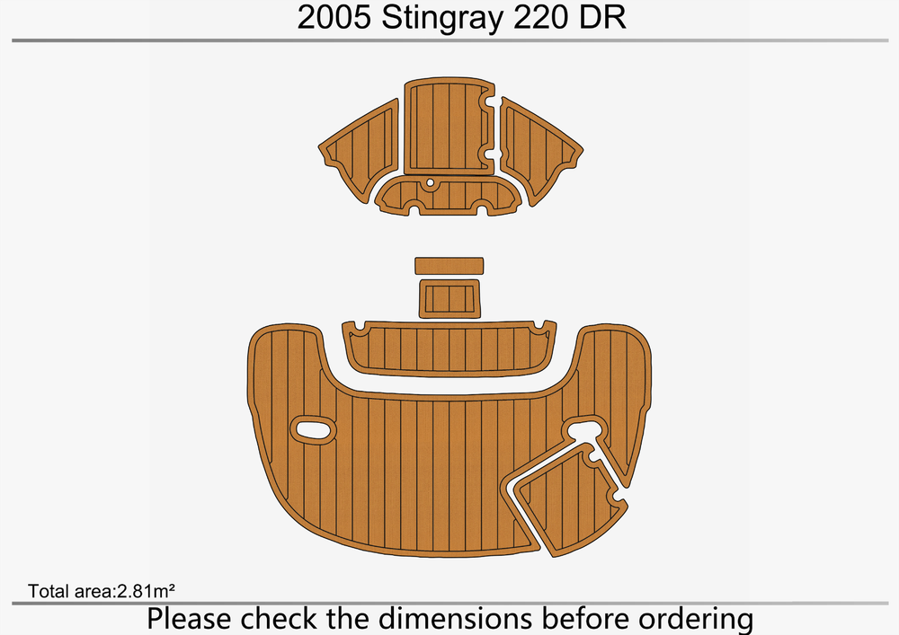 2005-2011 Stingray 220 DR Swim platform bow 1/4"6mm EVA foam faux mat floor