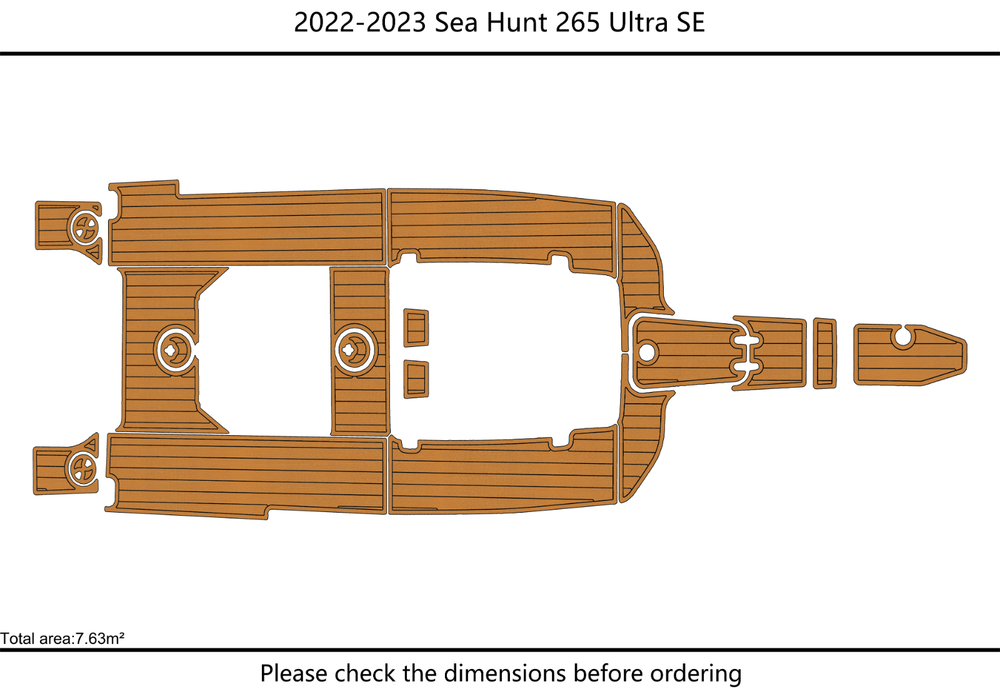 2022-2023 Sea Hunt Ultra 265 SE CC Marine teak deck EVA Foam Boat flooring