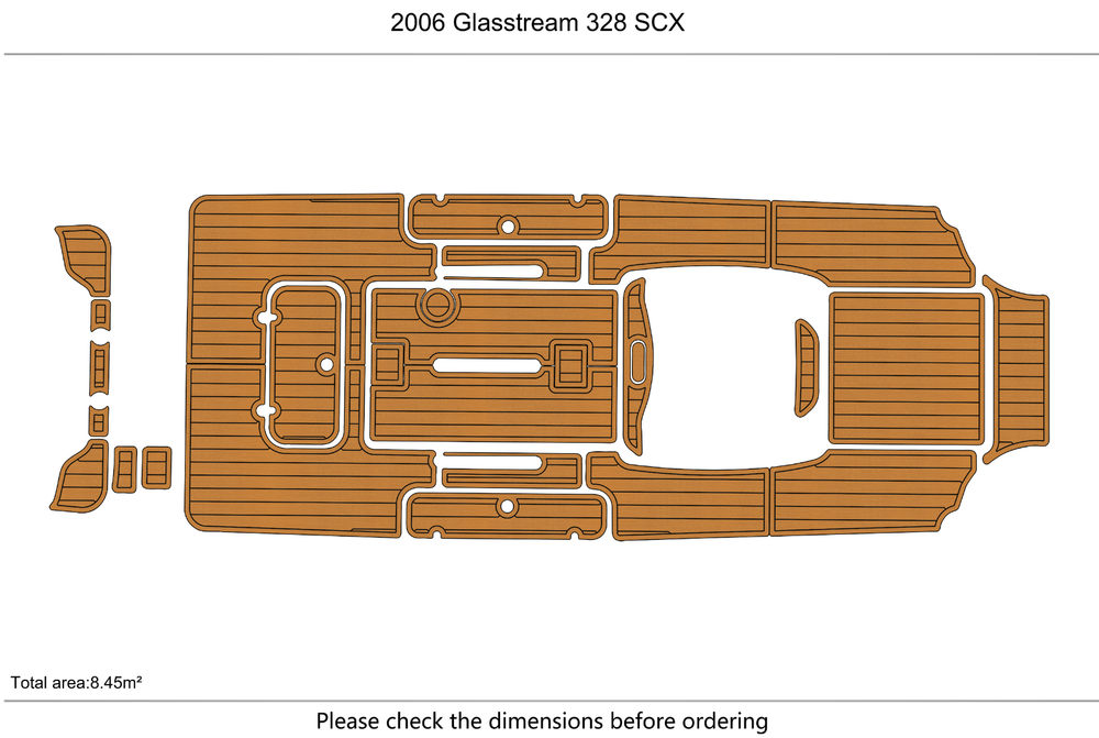 2006 Glasstream 328 SCX Anti-slip mat Custom EVA faux teak marine deck flooring