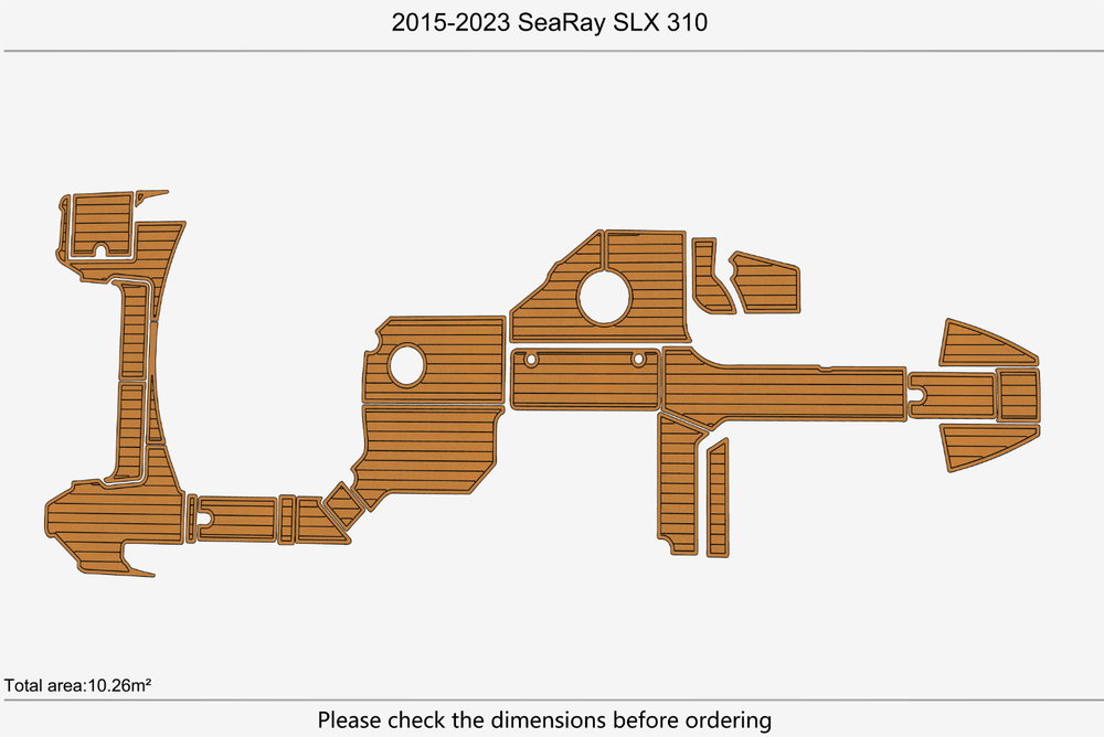 2015-2023 Sea Ray SLX 310 Outboard Cockpit Swim platform 1/4"6mm EVA Foam floor
