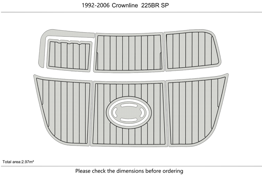 1992-2006 Crownline 225 BR SP Swim platform 1/4"6mm EVA foam faux mat floor