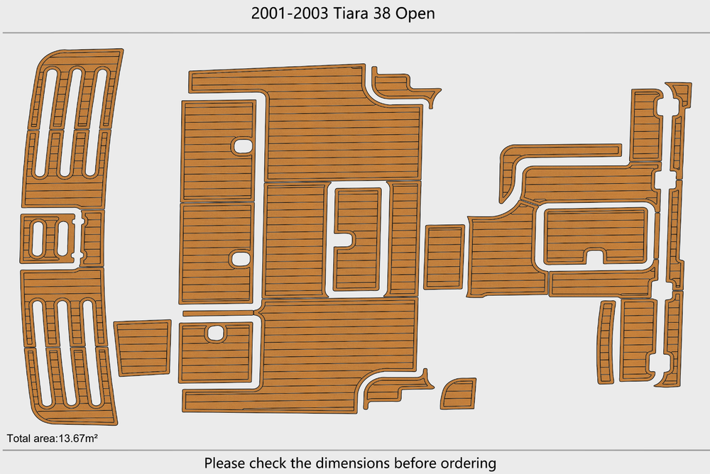 2001-2003 Tiara 38 Open Cockpit Swim platform 1/4"6mm EVA Foam floor