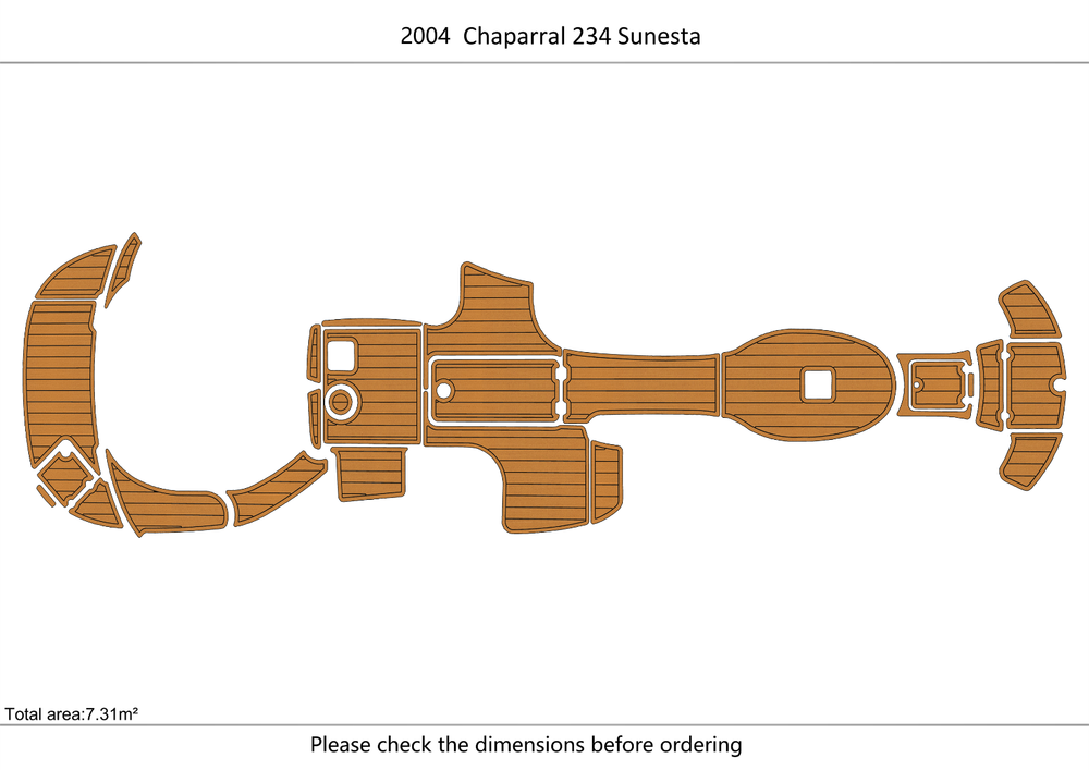 2007 Chaparral 234 Sunesta Anti-slip mat Custom EVA teak marine deck flooring