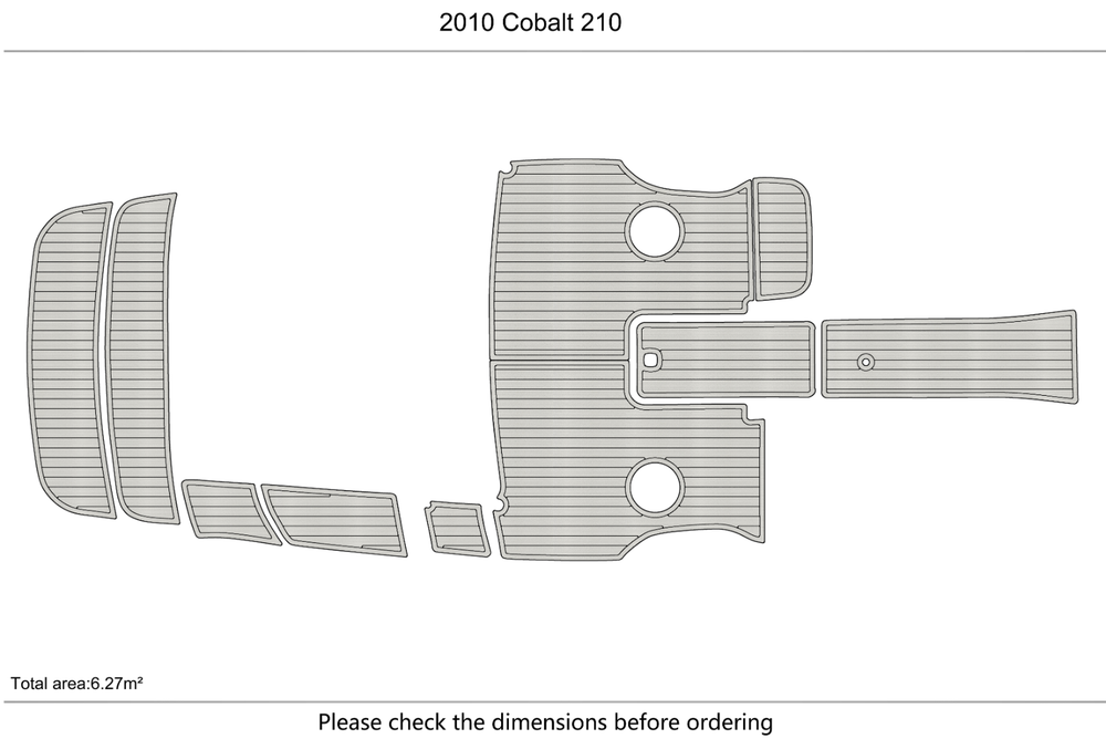 2010 Cobalt 210 cockpit & swim platform 1/4" 6mm EVA Foam Teak floor
