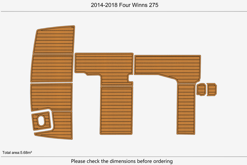2014-2018 Four Winns 275 Cockpit Swim platform 1/4"6mm EVA Foam carpet floor