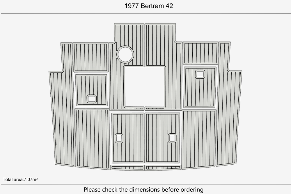 1977 Bertram 42 Caribe Cockpit 1/4" 6mm EVA Teak deck floor