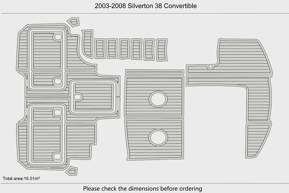 2003-2008 Silverton 38 Convertible Cockpit 1/4"6mm EVA Foam faux mat floor