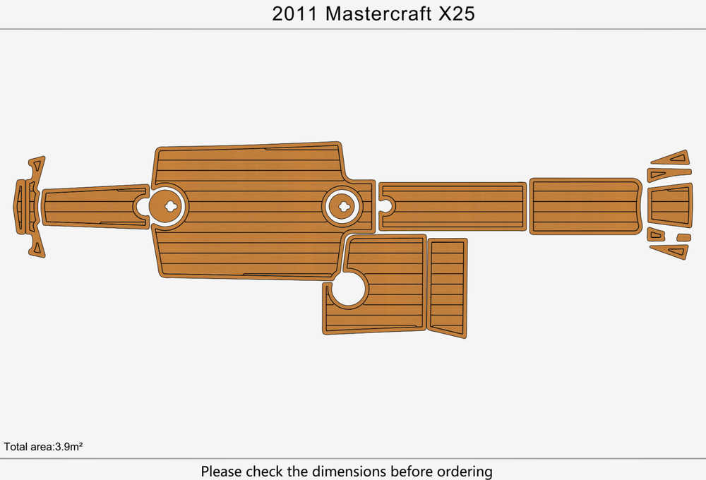 2011 Mastercraft X25 Anti-slip mat Custom EVA faux teak marine deck flooring
