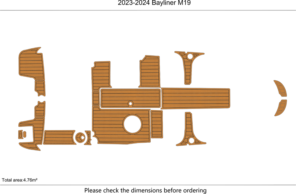 2023-2024 Bayliner M19 Cockpit Swim platform 1/4" 6mm EVA foam mat floor
