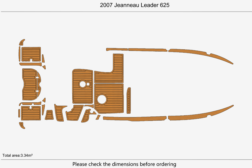 2007 Jeanneau Leader 625 Marine teak deck EVA Foam Boat flooring