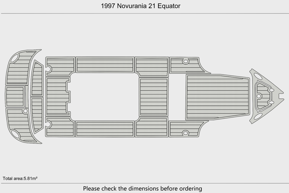 1997 Novurania 21 Equator Cockpit Swim platform bow 1/4"6mm EVA Foam faux floor