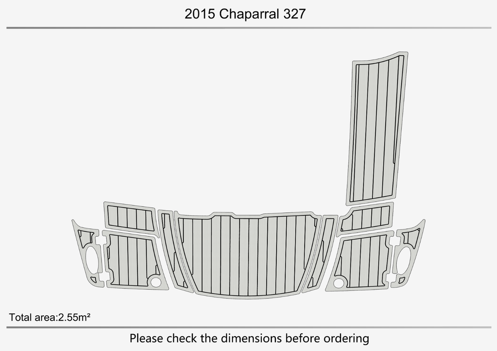 2015 Chaparral 327 SP Anti-slip mat Custom EVA teak marine deck flooring