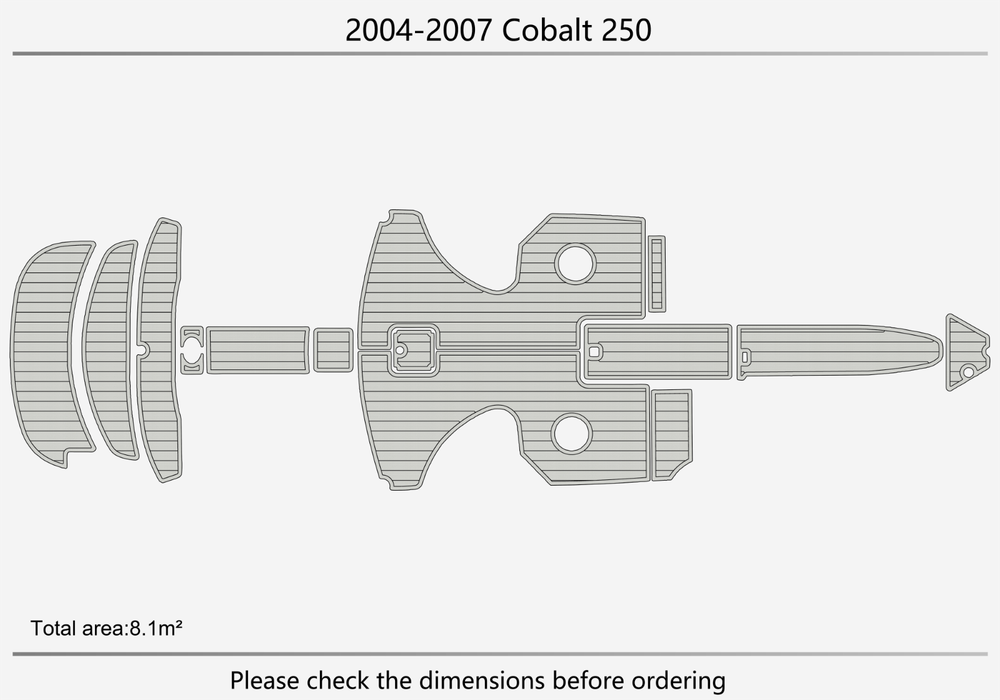 2004-2007 COBALT 250 Cockpit Swim platform BOW 1/4"6mm EVA foam faux mat floor
