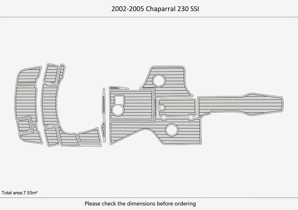 2002-2005 Chaparral 230 SSI Anti-slip mat Custom EVA teak marine deck flooring