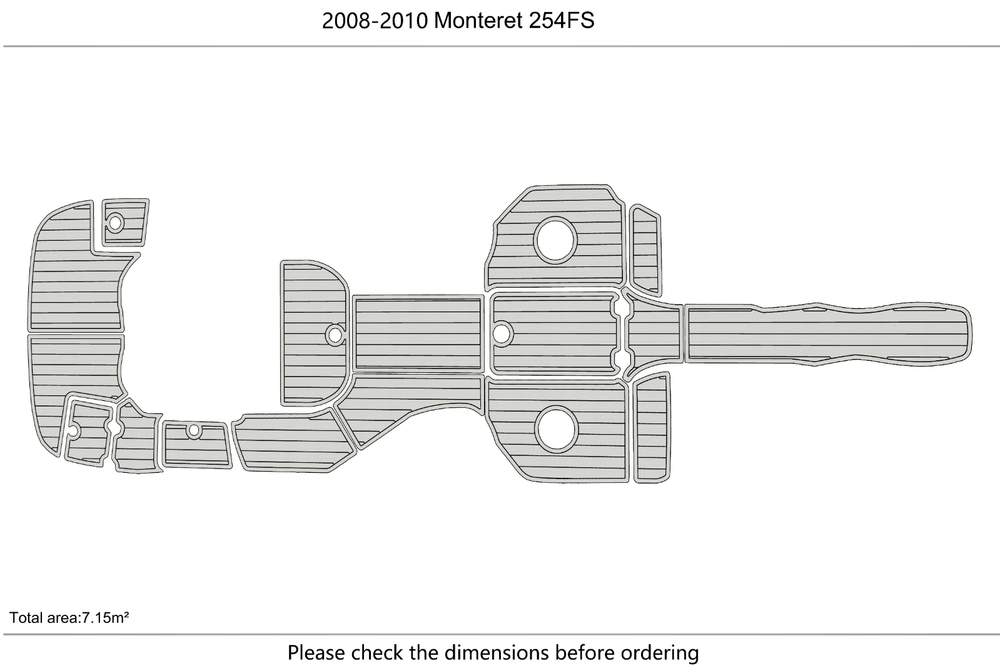 2008-2010 MONTEREY 254 FS Cockpit Swim platform 1/4"6mm EVA Foam faux mat floor