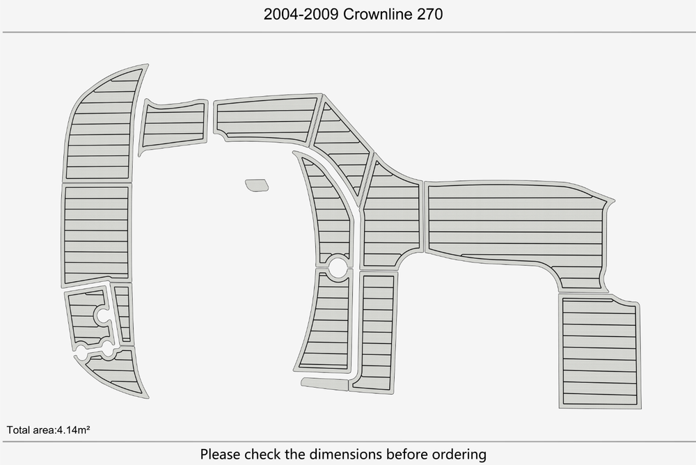 2004-2009 Crownline 270 Cockpit Swim platform 1/4"6mm EVA Foam carpet floor