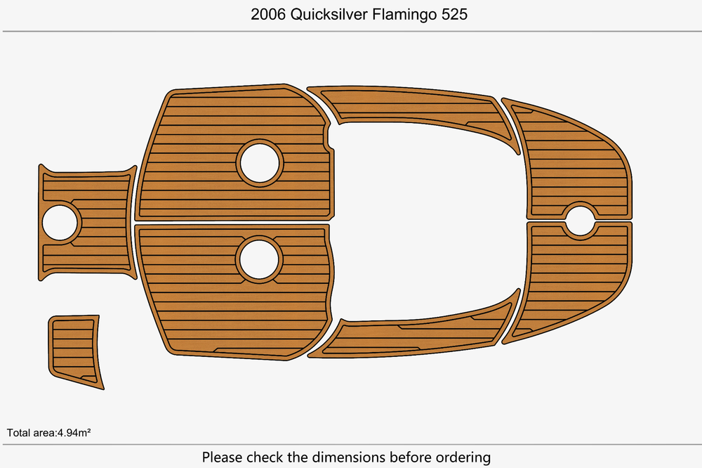2006 Quicksilver Flamingo 525 Marine teak deck EVA Foam Boat flooring