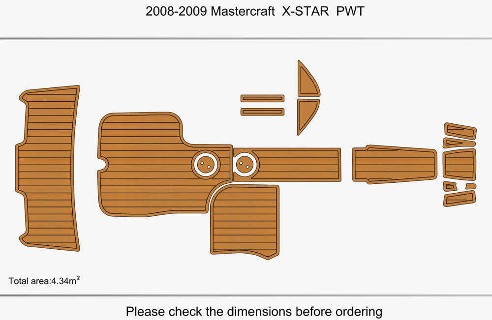 2007-2011 Mastercraft X STAR PWT Anti-slip mat Custom EVA faux teak flooring