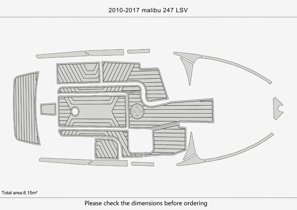 2010-2017 malibu 247 lsv Cockpit Swim platform bow 1/4"6mm EVA Foam faux floor