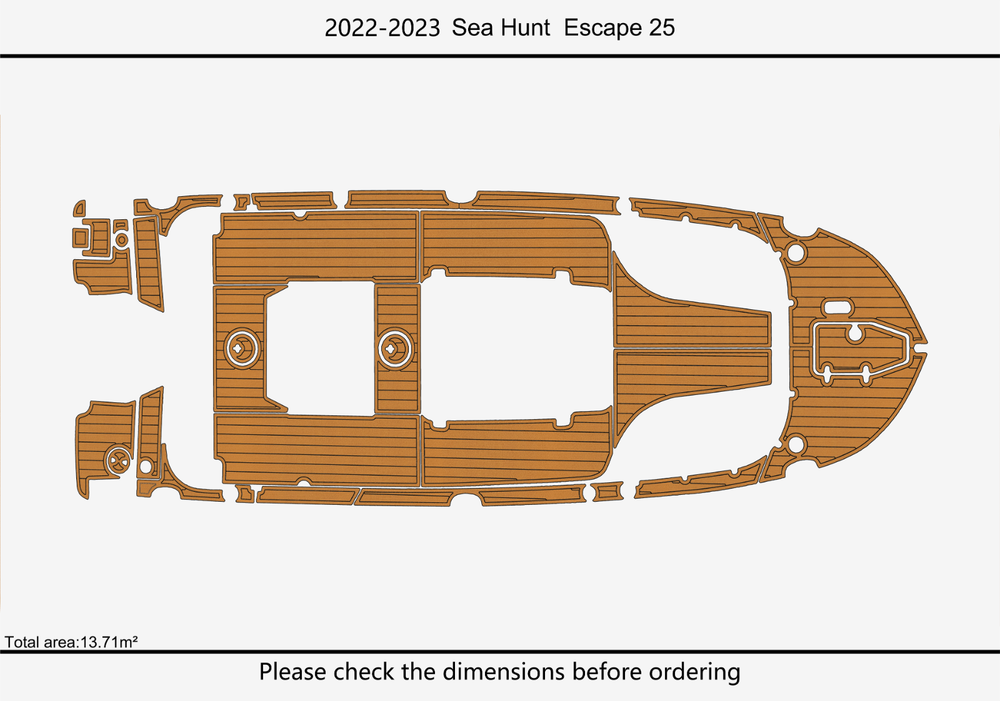 2022-2023 Sea Hunt 25 Escape Cockpit Swim platform bow 1/4"6mm EVA Foam floor