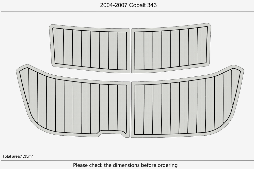 2004-2007 Cobalt 343 Swim Platform 1/4" 6mm EVA Teak Deck floor