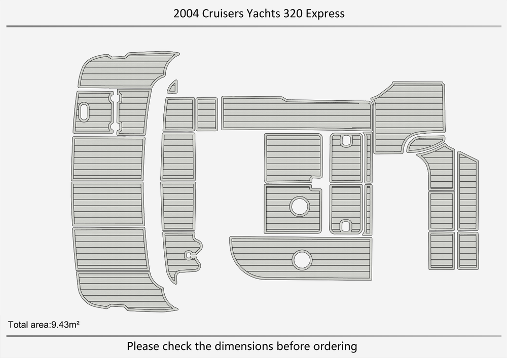 2004-2006 Cruisers Yachts 320 Express Cockpit Swim platform 1/4" 6mm EVA Floor