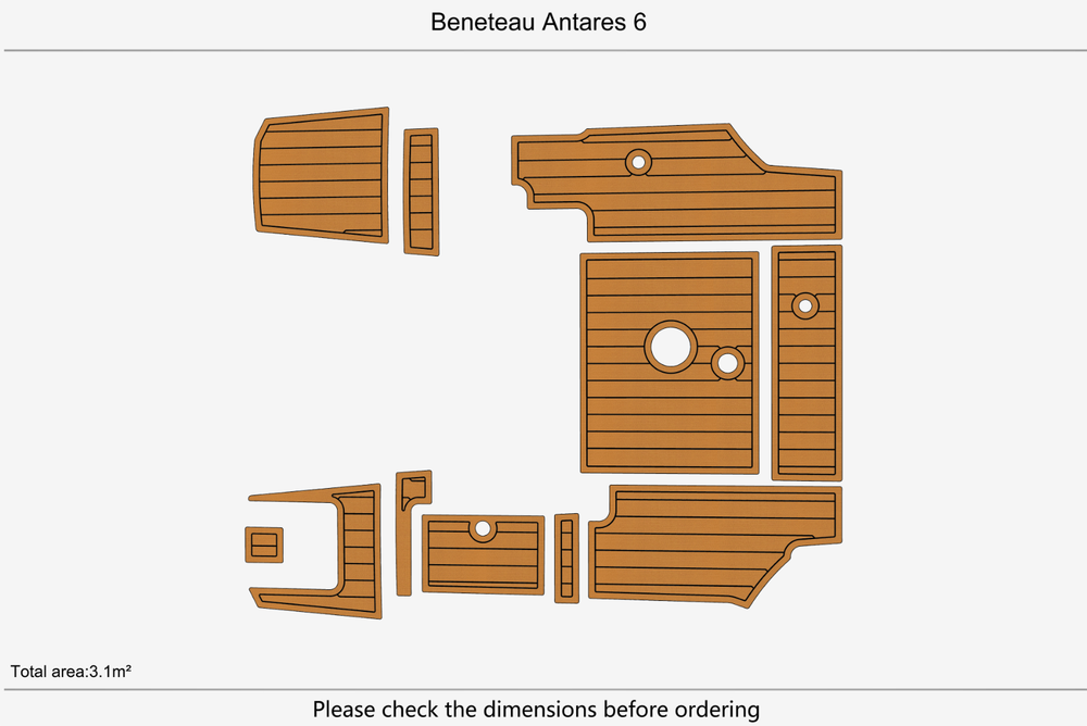 Beneteau Antares 6 Anti-slip mat Custom EVA teak marine deck flooring