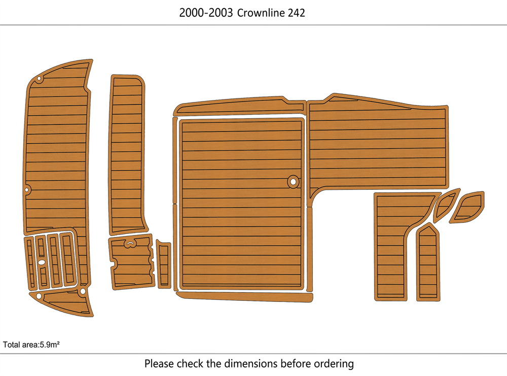 2000-2003 Crownline 242 CR Cockpit Swim platform 1/4"6mm EVA foam faux floor