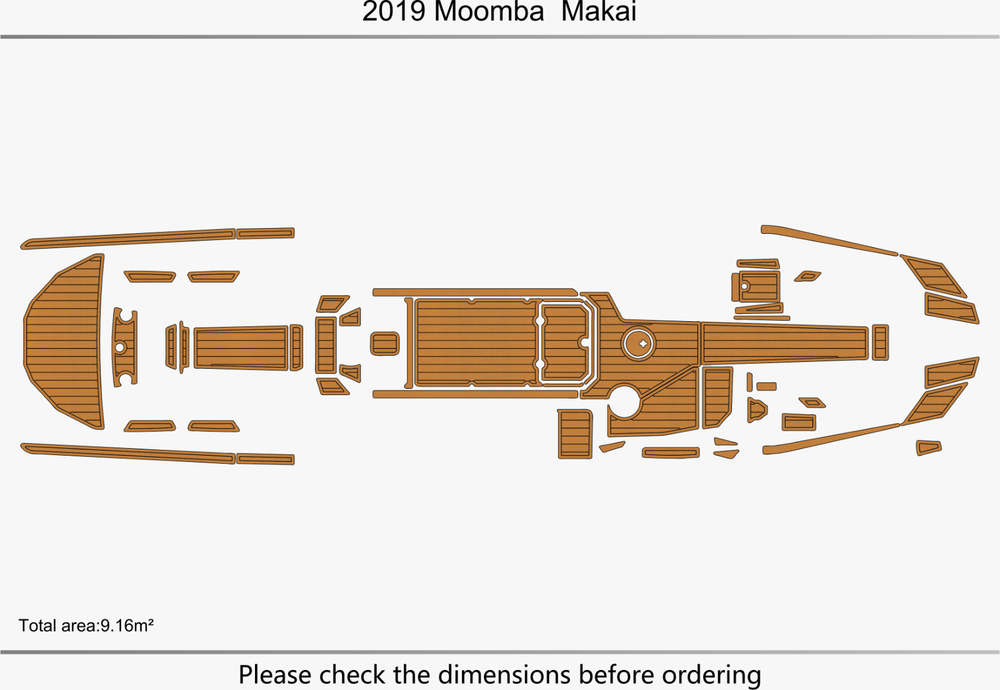 2019 Moomba-Makai Anti-slip mat Custom EVA faux teak marine deck flooring