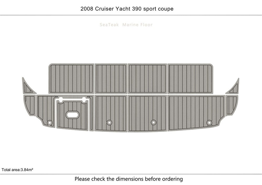 2008 Cruisers Yacht 390 sport coupe swimming platform 1/4" 6mm EVA Teak floor
