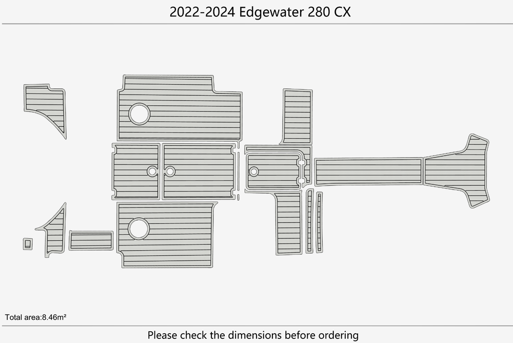 2022-2024 Edgewater 280 CX Cockpit Swim platform 1/4"6mm EVA Foam mat floor