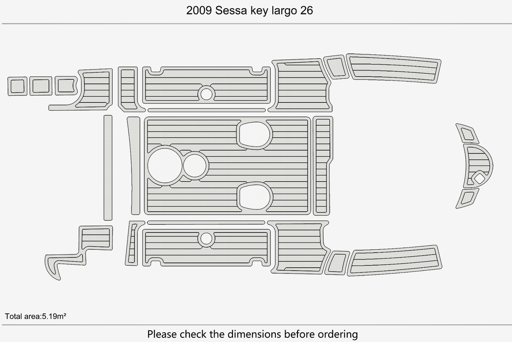 2009 Sessa Key Largo 26 Marine teak deck seadek EVA Foam Boat flooring