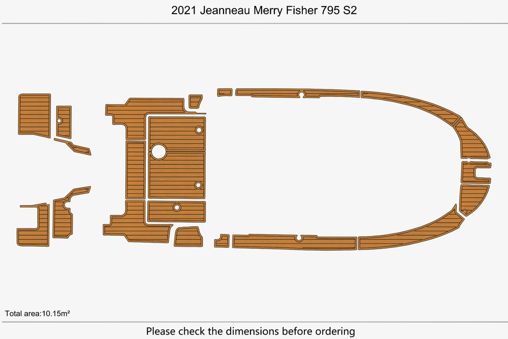 2021 Jeanneau Merry Fisher 795 S2 Anti-slip mat Custom EVA faux teak flooring