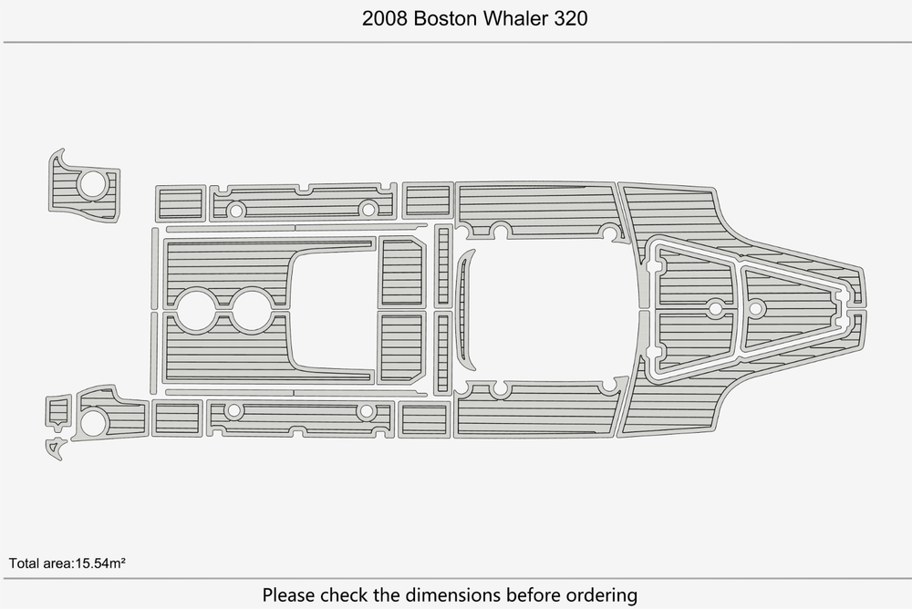 2008 Boston Whaler 320 Anti-slip Custom EVA marine deck flooring
