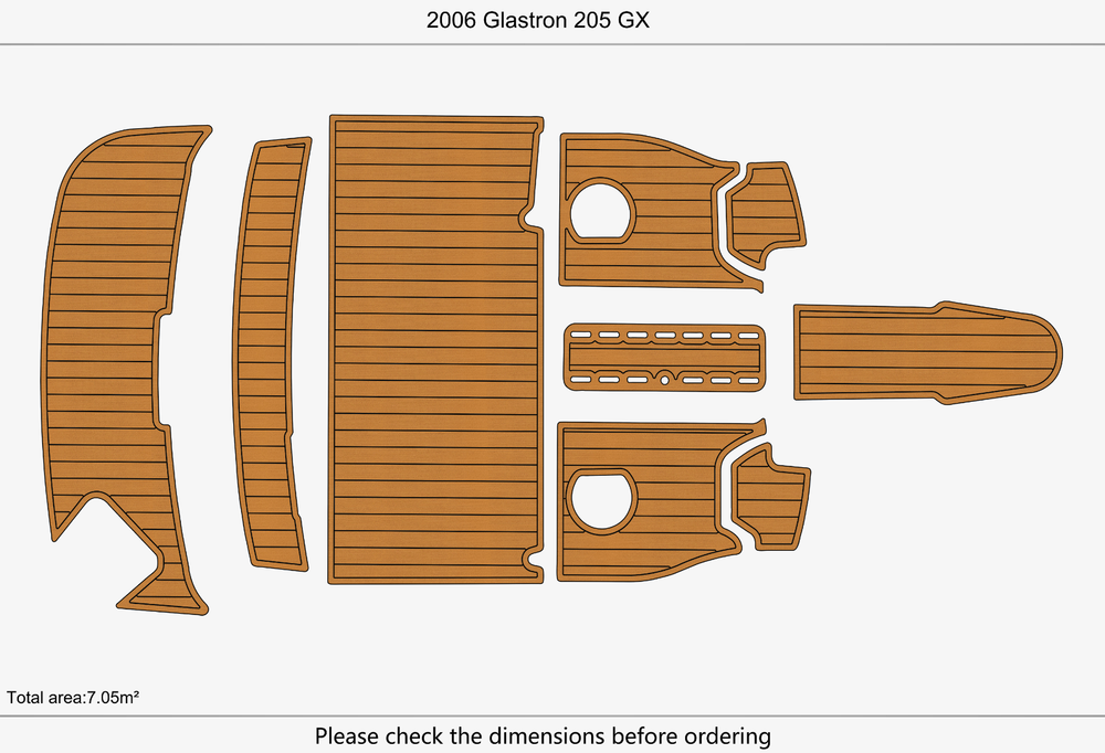 2006 Glastron 205 GX Anti-slip mat Custom EVA faux teak marine deck flooring