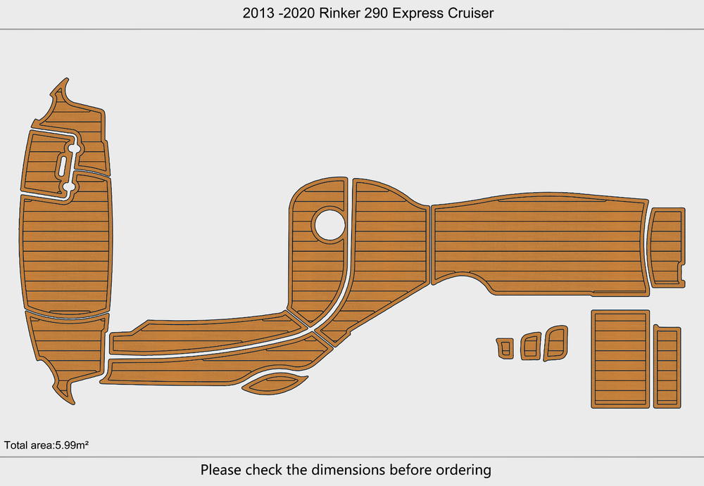 2013 -2020 Rinker 290 Express Cruiser Cockpit Swim platform 1/4"6mm EVA floor