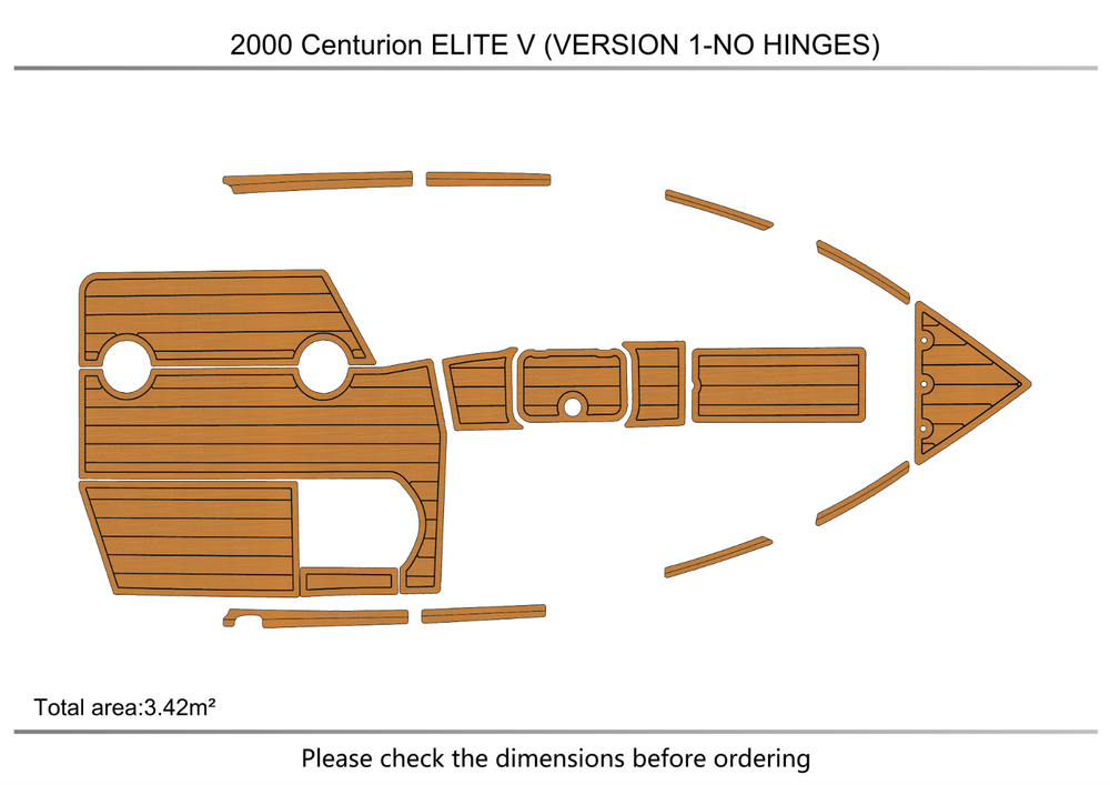 2000-2004 Centurion ELITE V Anti-slip Custom EVA teak marine deck flooring