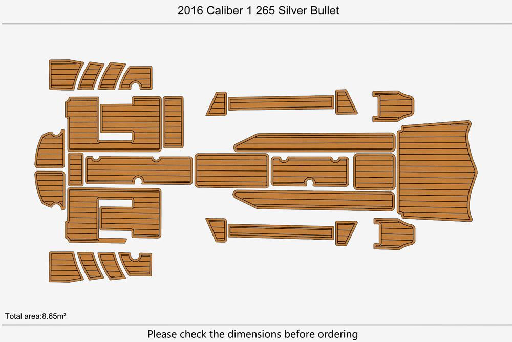 2016 Caliber 1 265 Silver Bullet Cockpit 1/4" 6mm EVA Teak deck floor