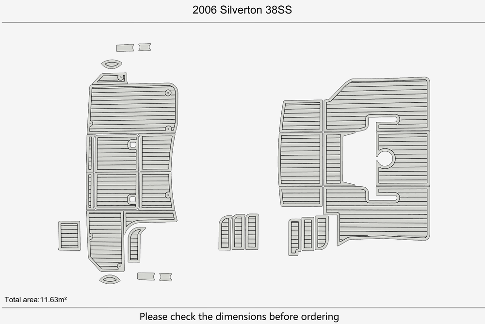 2006 Silverton 38SS Marine teak deck seadek EVA Foam Boat flooring