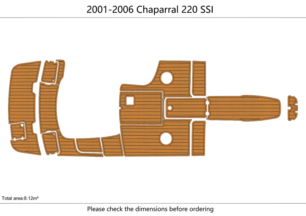 2001-2006 Chaparral 220 SSI Cockpit Swim platform 1/4"6mm EVA floor