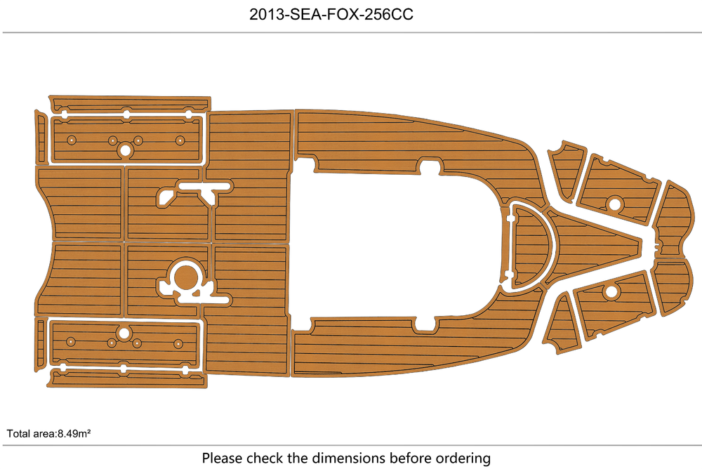 2007-2014 SEA FOX 256CC Cockpit Swim platform 1/4"6mm EVA Faux foam mat floor