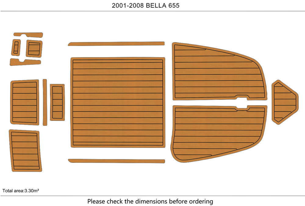 2001-2008 Bella 655 Marine teak deck EVA Foam Boat fuax foam mat flooring