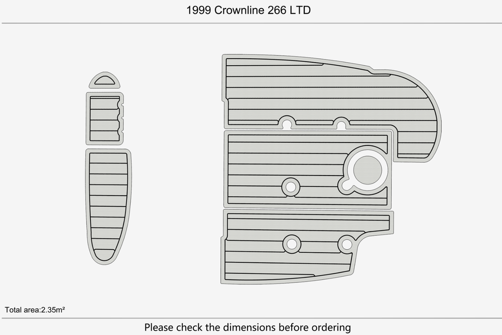 1999 Crownline 266 LTD Marine teak deck EVA Foam Boat flooring