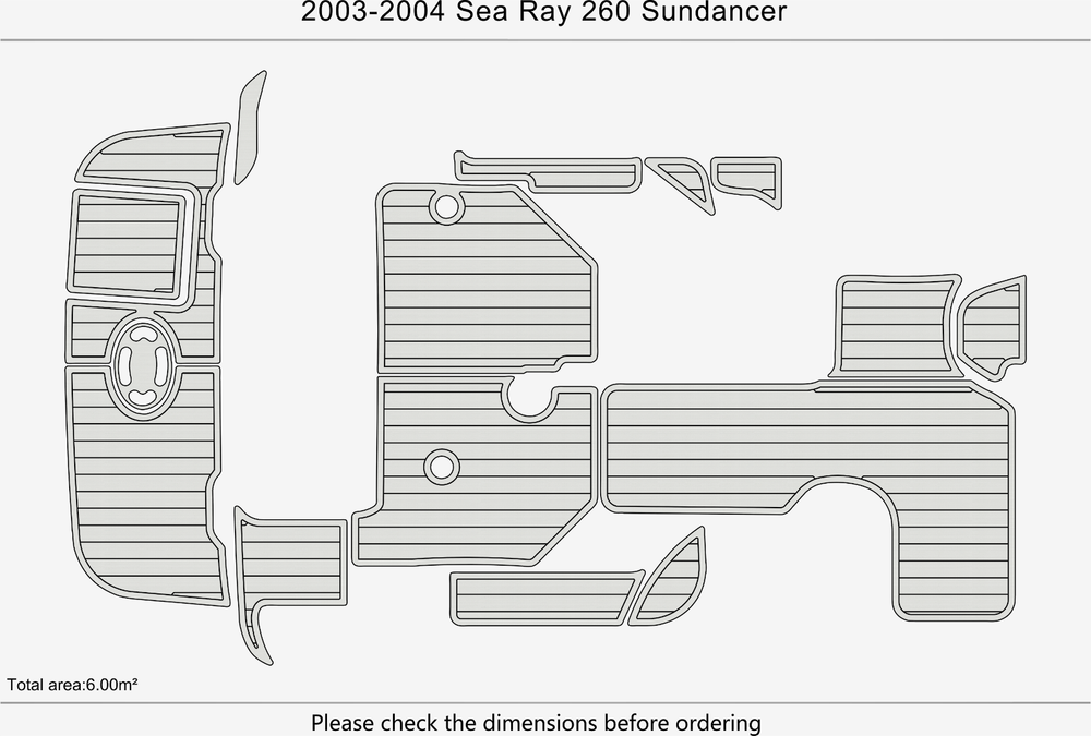 2003-2004 Sea Ray 260 Sundancer Marine teak deck seadek EVA Foam Boat flooring
