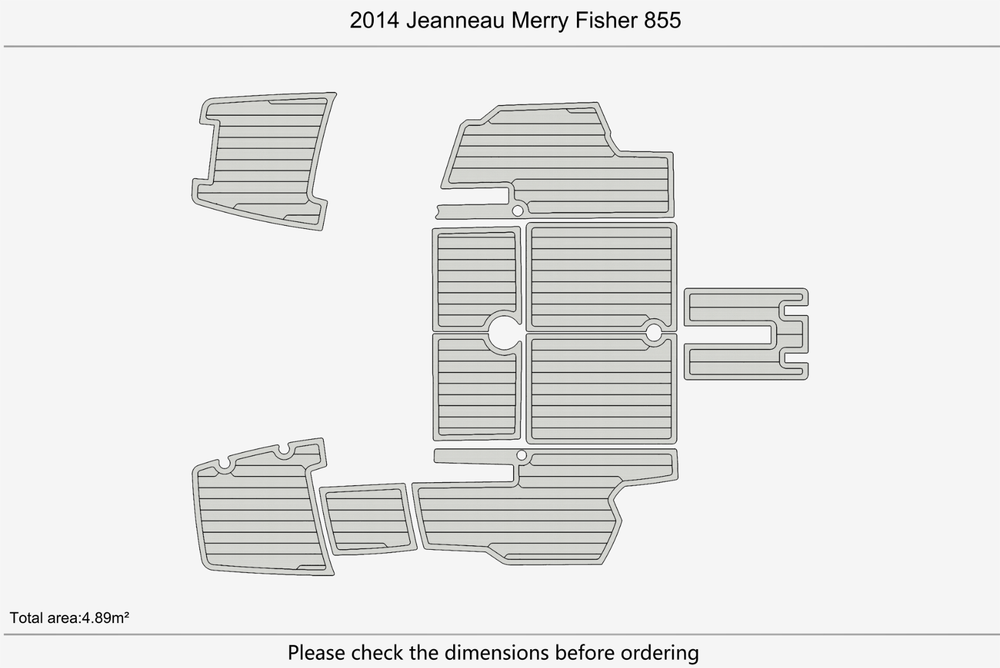 2014 Jeanneau Merry Fisher 855 Marine teak deck EVA Foam Boat flooring