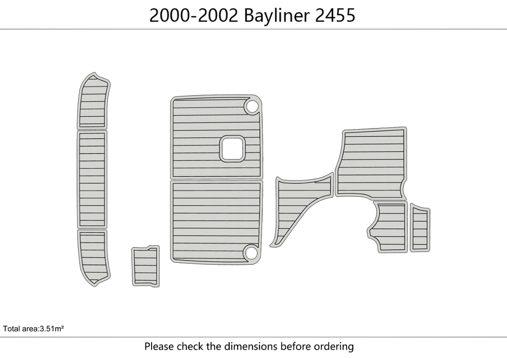 2000-2002 Bayliner 2455 Cockpit Swim platform 1/4"6mm EVA foam faux floor