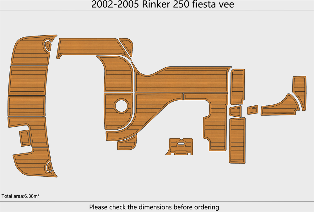 2002-2005 Rinker 250 fiesta vee Cockpit Swim platform 1/4"6mm EVA foam Mat floor