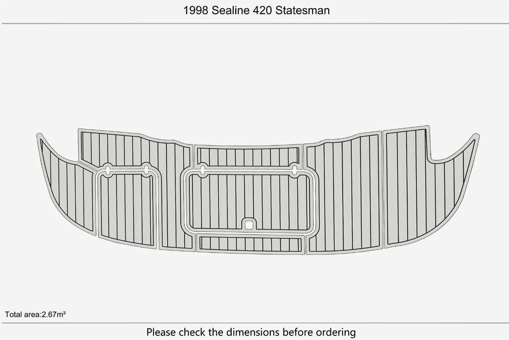 1998 Sealine 420 Statesman Cockpit Swim platform 1/4"6mm EVA Foam faux mat floor